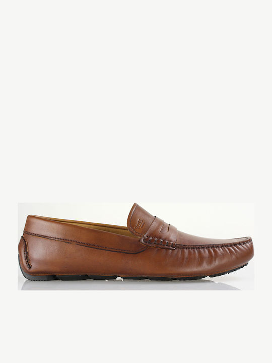 Boss Shoes Men's Leather Loafers Brown