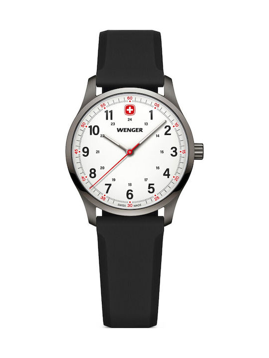 Wenger Men's Watch Battery with Black Rubber Strap