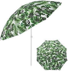 Umbrelă Plajă Pterugiu 2 Inele Cadru Metalic Ø2m Alb-verde Umbrelă Plajă Pterugiu 2 Inele Cadru Metalic Ø2m Alb-verde