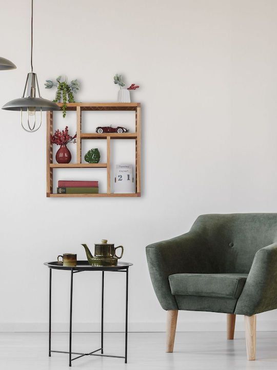 Relaxdays An der Wand montiert Badezimmerregal 50x50x15cm Braun