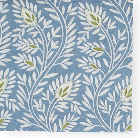 Luncheon Party Napkins Samsara Stone Blue 16.5x16.5cm Caspari 20 Pieces