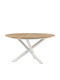 Outdoor Table Teak with Metal Frame White 140x140x75cm