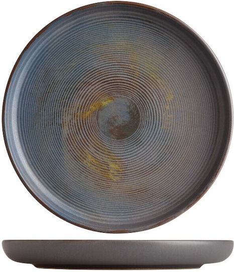Ionia Plate Soup Ceramic Gray with Diameter 28cm