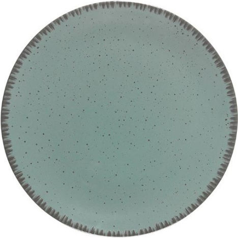 Dot Plate Shallow made of Porcelain Green with Diameter 23cm 6pcs