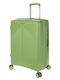 Stelxis Medium Travel Suitcase Hard Green with 4 Wheels Height 65cm
