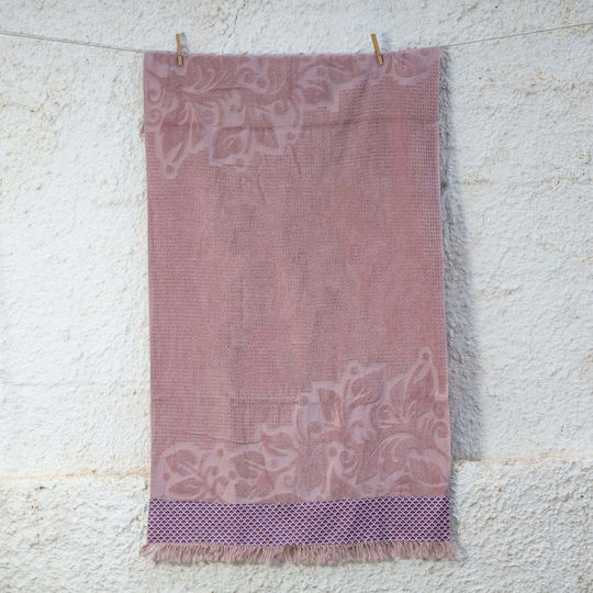 White Fabric Πετσέτα Θαλάσσης Βαμβακερή Ροζ 80x150εκ.