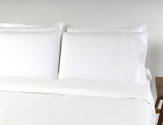 Hotel Sheets Plain Euphoria 1 Piece White 00 240x270cm 100% Cotton 225tc Lindeluxe