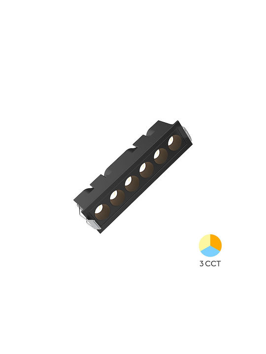 Braytron Παραλληλόγραμμο Χωνευτό Σποτ Μαύρο 16.3x4.1εκ. 1τμχ