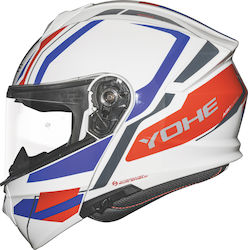 Yohe 935 SV Флип ъп с Sun Visor ECE 22.06 G50A White Gloss/ Blue / Red