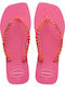 Slim Square Flip Flops In Fuchsia Colour