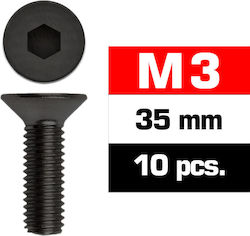 Ultimate Racing M3x35mm Плоски Глави Винтове 10...