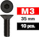 Ultimate Racing M3x35mm Flache Kopfschrauben 10...