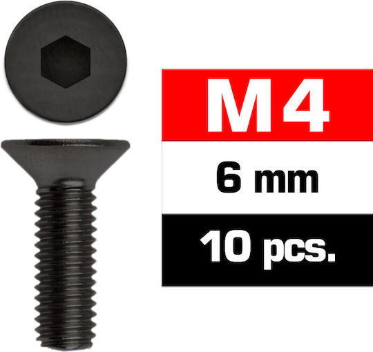 Ultimate Racing M4x6mm Flache Kopfschrauben 10 Stück