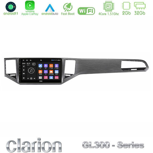 Clarion Car Audio System for Volkswagen Sportsvan / Golf Sportsvan 2014-2020 (Bluetooth/USB/AUX/WiFi/GPS/Apple-Carplay/Android-Auto) with Touch Screen 9"