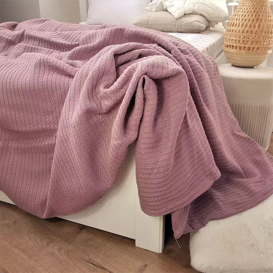 Kotonia Home Coverlet Queen Size Cotton Burnt Pink 220x240cm