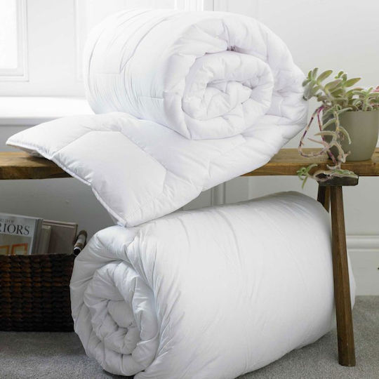 Kotonia Home Husă de pătură cu Umplutură Microfiber Dublu 200x220cm Alb 450 g/mp²Gsm