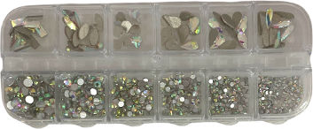 Beauty Salon Nail Strass Stones 12 Slots Case