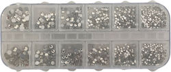 Beauty Salon Nail Strass Silver 12 Pieces Case