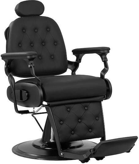 Barber Equipment Καρέκλα Κουρείου Μαύρη με Ρυθμιζόμενο Ύψος και Υδραυλική Ανύψωση