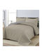 Set Coverlet Queen Size Beige/Grey 220x240cm 3pcs