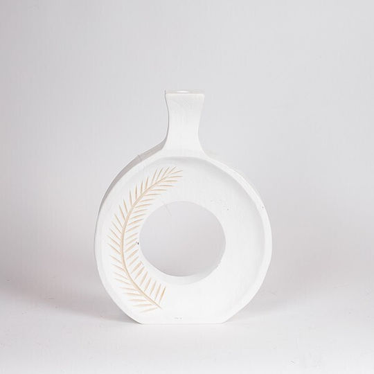 Decorative Vase Natural White 25x6x32cm