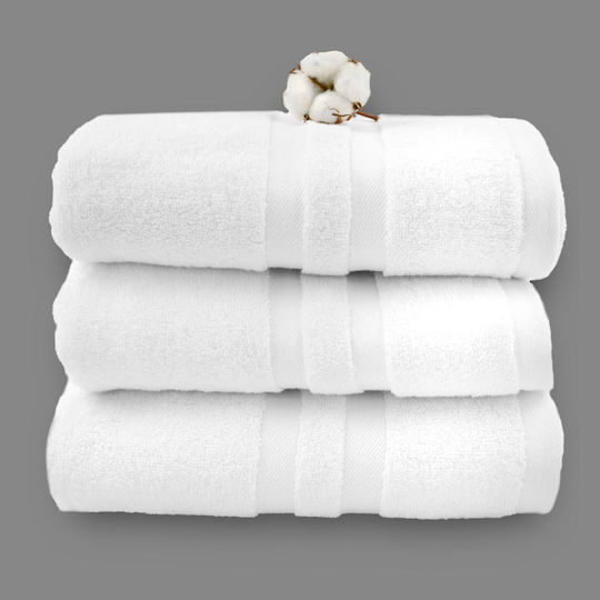 Lin De Luxe Hotel Bathroom Towel 140x75 cm White