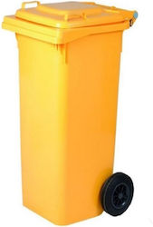 ICS Spa Plastic Wheeled Waste Bin 240lt Yellow