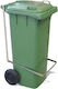ICS Spa Plastic Wheeled Waste Bin 120lt with Pedal Green