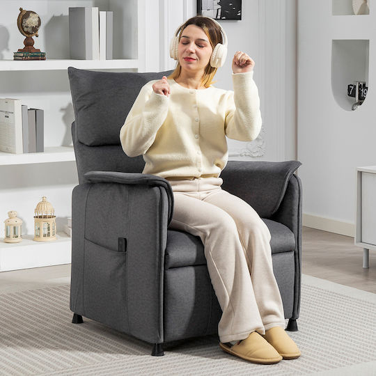 Fotoliu Relax cu Puf Întuneric 80x83x104cm