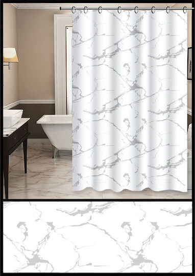 Ankor Peva Shower Curtain Marble Effect
