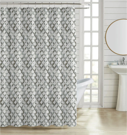 Ankor Geometric Κουρτίνα 180x200cm Γκρι 846290