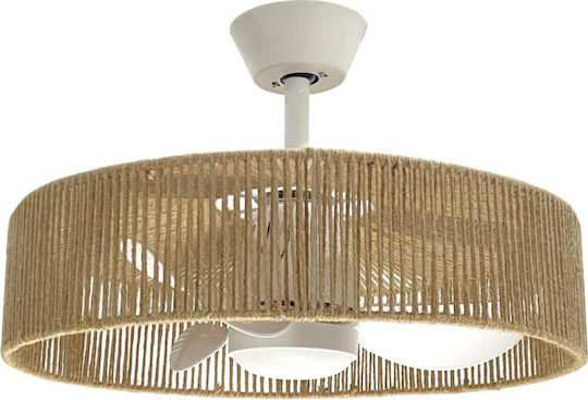 Morris Ανεμιστήρας Οροφής 51cm με Φως Μπεζ / Λευκός