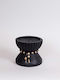 Candle Holder Wooden in Black Color 17x15x17cm 1pcs