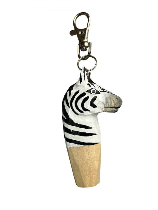 Wooden Art Wooden Keychain Animal – Zebra 0711