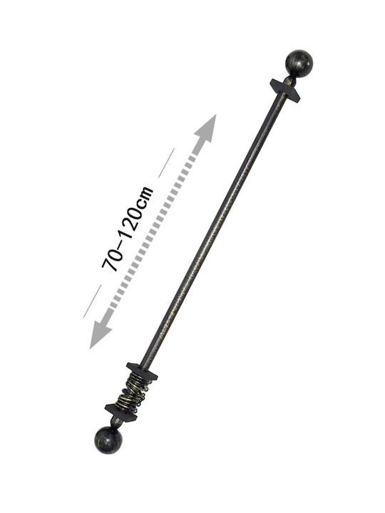 Tpster Metallisch Vorhangstange Einfach Φ16mm 70cm Black-gold