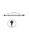 Tpster Metalic Galerie pentru perdele Simplu Φ16mm 120buc Negru