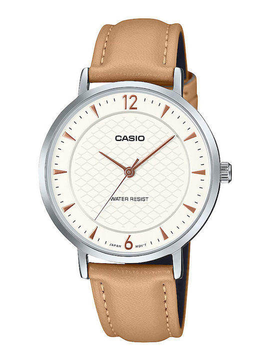 Women's Watch with Beige Leather Strap