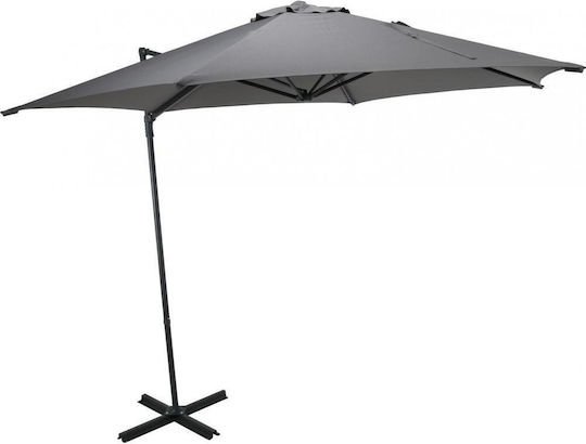 Umbrelă Suspendată Rotundă Din Aluminiu Gri Φ2.7xÎ2.25m