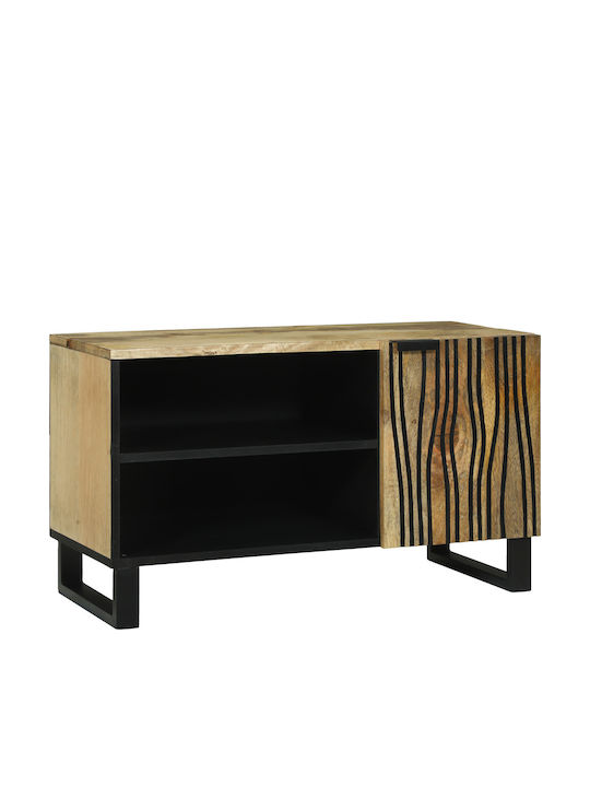 TV Stand Made of Metal & Solid Wood Brown L80xD31.5xH46cm