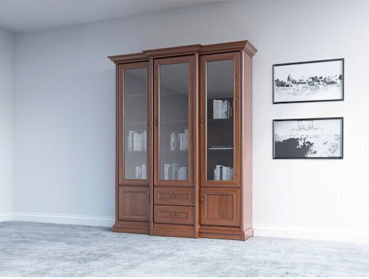 Vendore 113 Bodenstehend Wohnzimmer Vitrine aus Holz & Metall mit Glas Brown 168x43x205cm Vendore 113 Bodenstehend Wohnzimmer Vitrine aus Holz & Metall mit Glas Brown 168x43x205cm