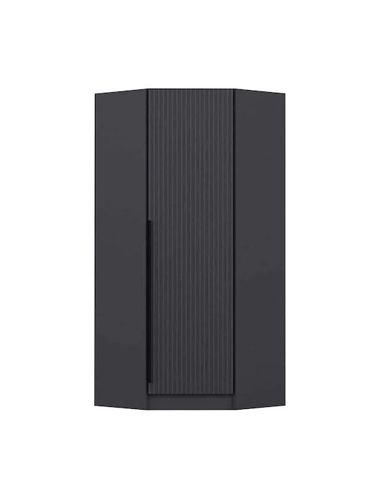 Kale Μονόφυλλη Ντουλάπα Γωνιακή Anthracite 74x52x210cm
