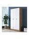 Τρίφυλλη Ντουλάπα Walnut White 90x42.5x170cm