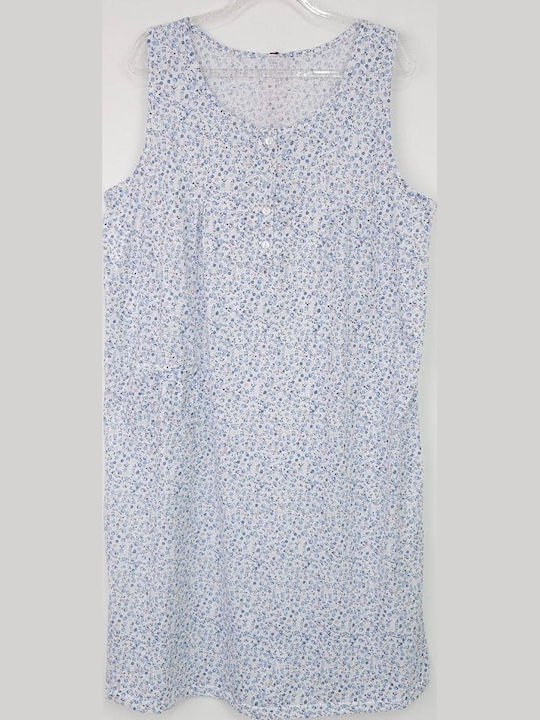 Tress Sommer Damen Nachthemd Light Blue