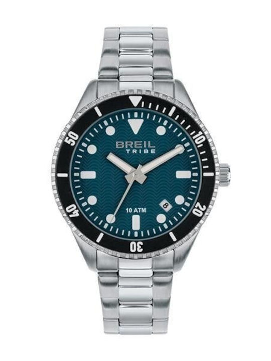 Breil Ανδρικό Ρολόι Μπαταρίας με Ασημί Μεταλλικό Μπρασελέ