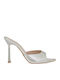 Mules with High Heel in Silver Color