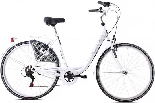 Capriolo Diana Wave 28" 2025 Bicicletă de Oraș Albă cu 6 Nivele de Viteză