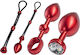 Malesation Alu-Penisring Set Groß Rotes Large