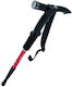 Telescopic Walking Stick Baton Flashlight & Compass for Hikers Red
