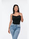 Damen-Bodysuit Drapé Schwarz Einheitsgröße