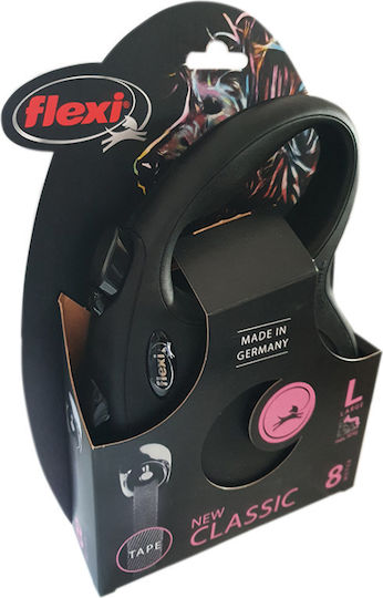 Flexi Foldable Dog Leash/Lead Strap in Black color 8m up to 50kg